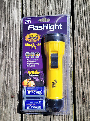 #ad Flashlight 2D with Batteries 50 lumens blue ultra bright LED carry strap yellow $14.99