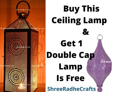 #ad #ad Moroccan Lantern Lamp Shades Lighting Turkish Hanging Lamp Hole Seljuks Pattern $279.99