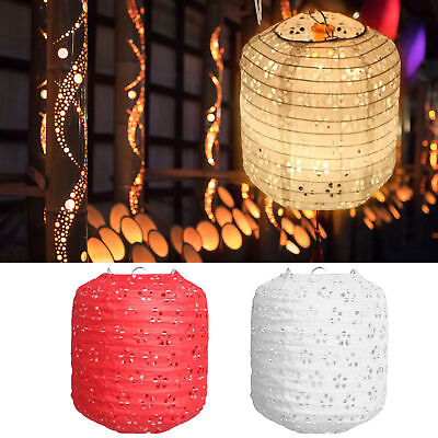 #ad 4pcs LED Paper Lanterns Red White Chinese Lanterns Party Decorations Lantern $15.79