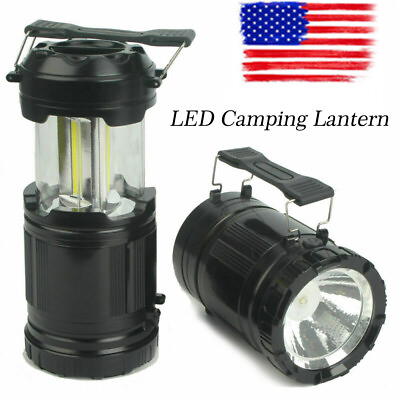 #ad 2 in 1 LED Camping Lantern Cob Light Ultra Bright Collapsible Lamp Portable New $7.99