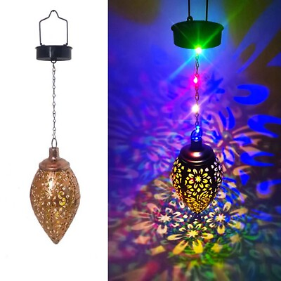 #ad #ad Solar Power LED Hanging Lantern Light Metal Garden Yard Balcony Decor Lamp $24.69