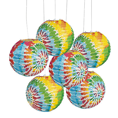 #ad Fun Express Tie Dye Hanging Paper Lanterns 6 Pc. $18.49