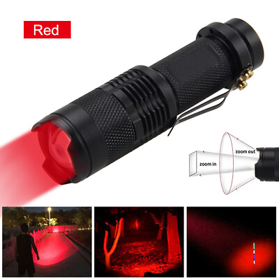 #ad #ad Mini Red Light LED Flashlight Zoomable 3Modes Torch Astronomy Night Vision Lamp $3.96