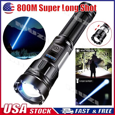 #ad 1000000 Lumens Super Bright LED Tactical Flashlight Rechargeable LED Work Light $12.94