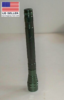 #ad NIB EXPANDABLE TELESCOPIC MAGNETIC FLASHLIGHT WITH 3 LED amp; BATTERIES – GREEN $14.00