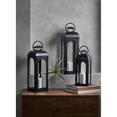 #ad Better Homes amp; Gardens Metal Candle Holder Lantern Black LargeFast SHIPPING $25.99