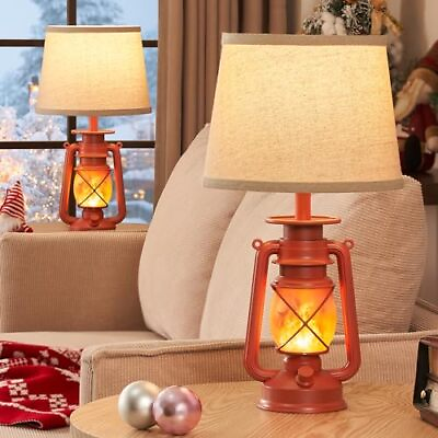 #ad 18.72quot; Red LED Lantern Flickering Flame Table Lamps for Berry Red 18.75quot; Tall $117.45