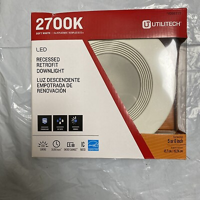 #ad #ad Utilitech LED 2700K White 650 Lumens Recessed Retrofit Downlight Fits 5quot; 6quot; $15.00