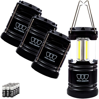 #ad LED Camping Lantern COB LED Lanterns Ultra Bright Collapsible Lamps Set of 4 $25.99