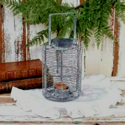 #ad Norfolk Tealight candle lantern in distressed metal $19.99