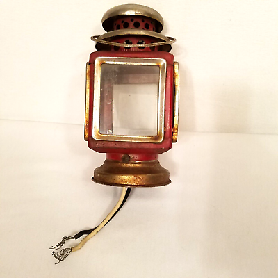 #ad Vintage Colonial Coach Red Kerosene Oil Lamp Lantern Converted Wired $15.40