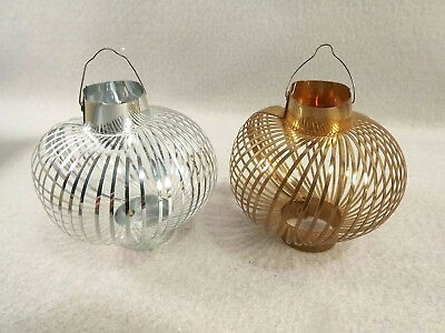 #ad Christmas Gold Silver Atomic Lantern Ornaments Chinese Japanese Vinyl Lot of 2 $21.99