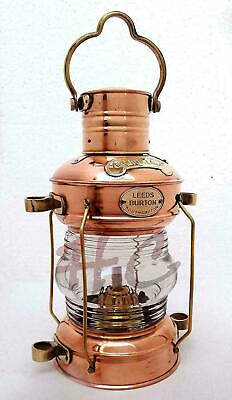 #ad Copper Anchor Lantern Oil Lamp Leeds Burton Nautical 14quot; Ship Lantern $99.00