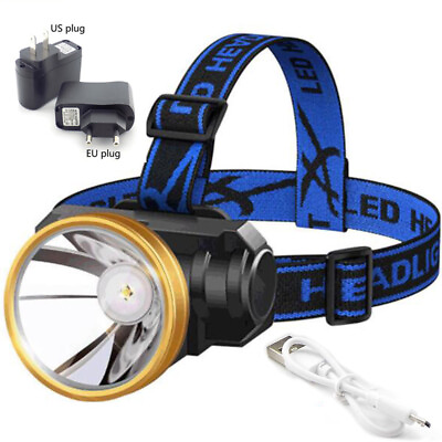 #ad Powerful LED Headlamp Frontale Head Torch Lamp Flashlight Headlight Rechargeable $4.59