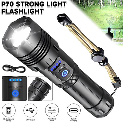 #ad #ad 1000000LM Super Bright LED Work Light Tactical Flashlights Rechargeable 7 Modes $15.99