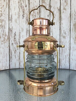 #ad #ad 14quot; Maritime Nautical Ship Lantern Brass amp; Copper Anchor Oil lamp Boat Light $119.50