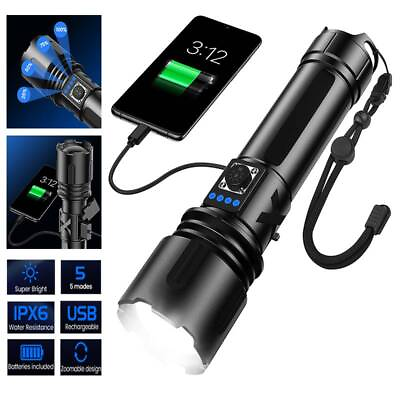 #ad Rechargeable Flashlight LED Torch USB Charging Waterproof Night Light Outdoor AU $35.79