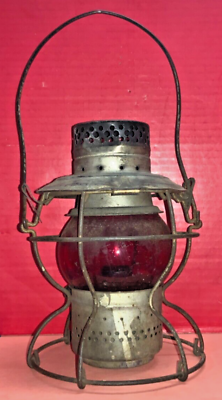 #ad Vintage Handlan St Louis Red Globe Railroad Lantern AS IS NOT TESTED $75.00