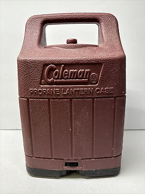 #ad Coleman Propane Lantern Case With Lantern Maroon Electronic Ignition $31.99