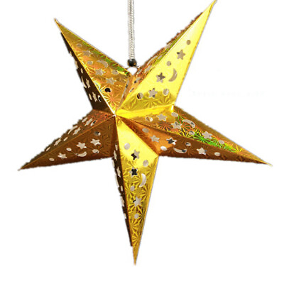 #ad Golden Christmas Star Paper Lantern Large 45cm Colorful Party Decoration $56.42