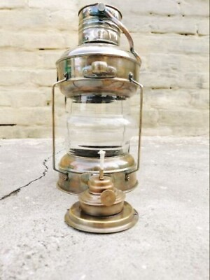 #ad Nautical Handmade Antique Brass Oil Lantern Handmade Marine Boat Oil Lamp gift $61.94