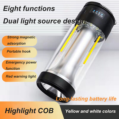 #ad USB Portable LED Flashlight Rechargeable Camping Tent Light Lantern Lamp 2000MAH $8.09