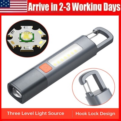 #ad USB Rechargeable Flashlight LED Strong Lamp Camping Light Portable Power Bank $11.89