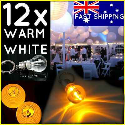 #ad 12 x Battery Operated LED Bulb Keyring Light Bulb FOR Paper Lanterns Wedding AU $9.98