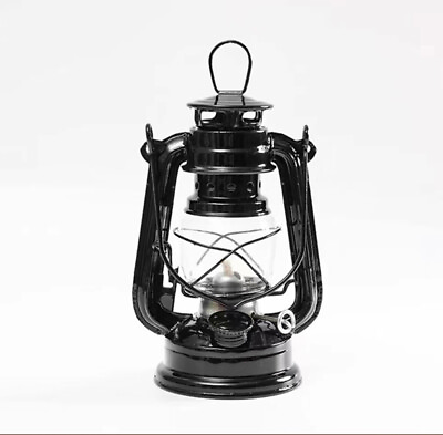 #ad #ad Nice Retro Oil Lantern Outdoor Camp Kerosene Paraffin Hurricane Lamp Black $13.69