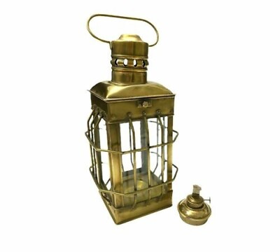 #ad 12quot; Maritime Antique Brass Oil Lantern Vintage Nautical Hanging Ship Oil Lamp $74.66