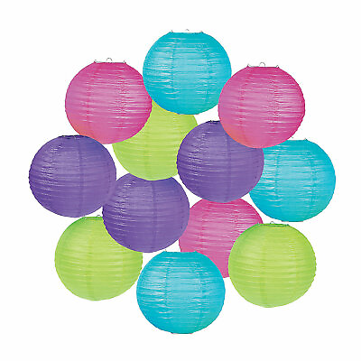 #ad Bright Hanging Paper Lanterns Party Decor 12 Pieces $22.43